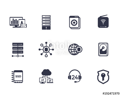 500x397 Hosting, Servers, Network Infrastructure, Data Storage Vector