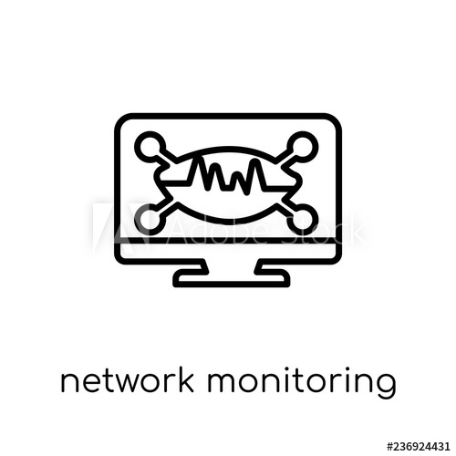 500x500 Network Monitoring Icon Trendy Modern Flat Linear Vector Network