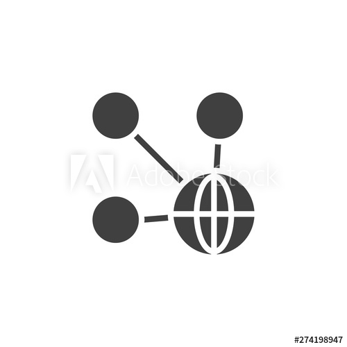 500x500 Global Connection Vector Icon Filled Flat Sign For Mobile Concept