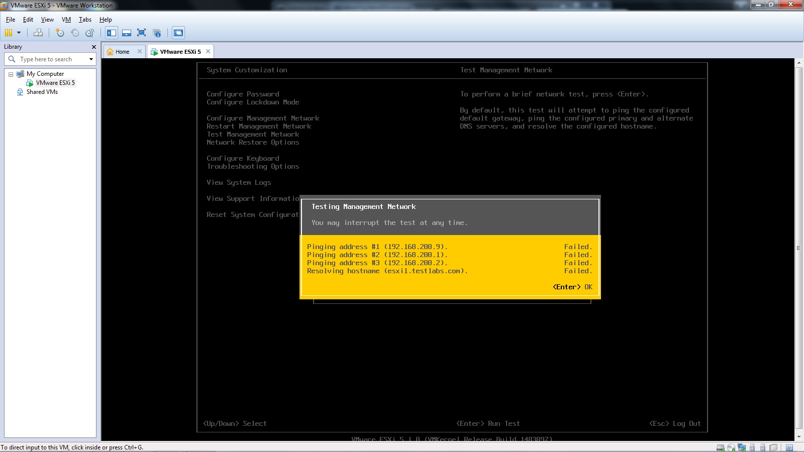 1600x900 Not Able To Ping Esxi Host