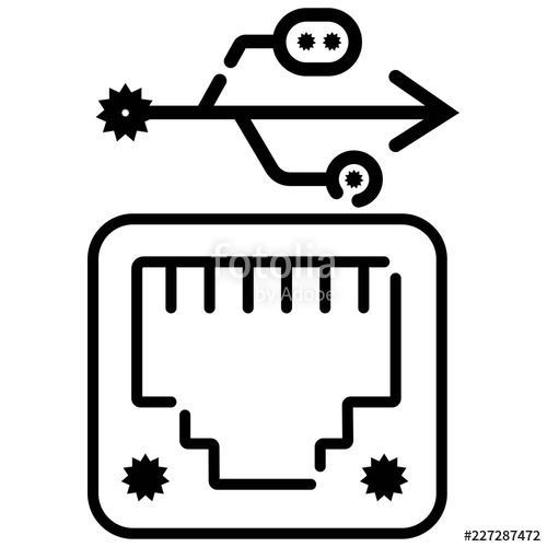 500x500 Ethernet, Network Port Icon Vector Stock Image And Royalty Free