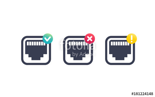 500x313 Ethernet, Network Port Icons On White Stock Image And Royalty