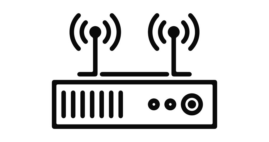 910x480 Network Router Line Icon Motion Stock Footage Video