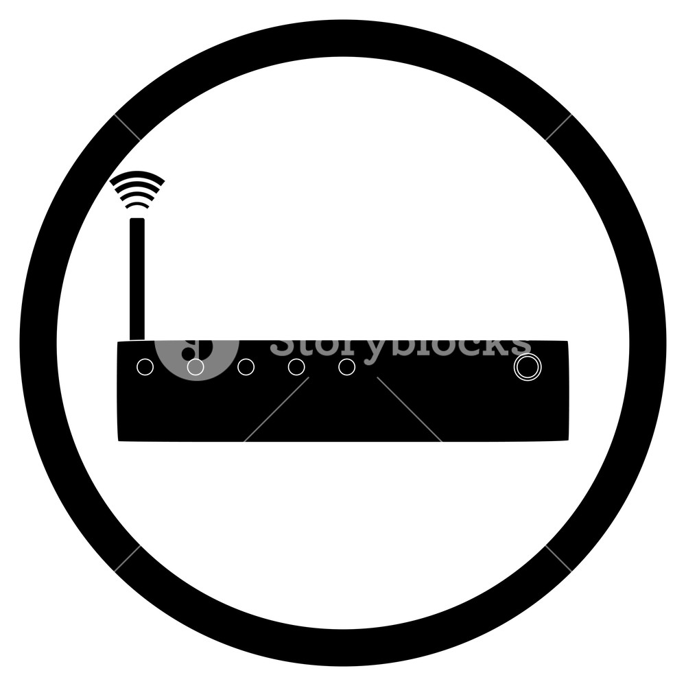1000x1000 Icon Router Black White Router With Antrenna For Internet Network