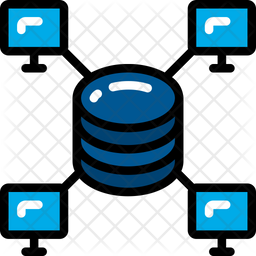 256x256 Data Network Icon Of Colored Outline Style