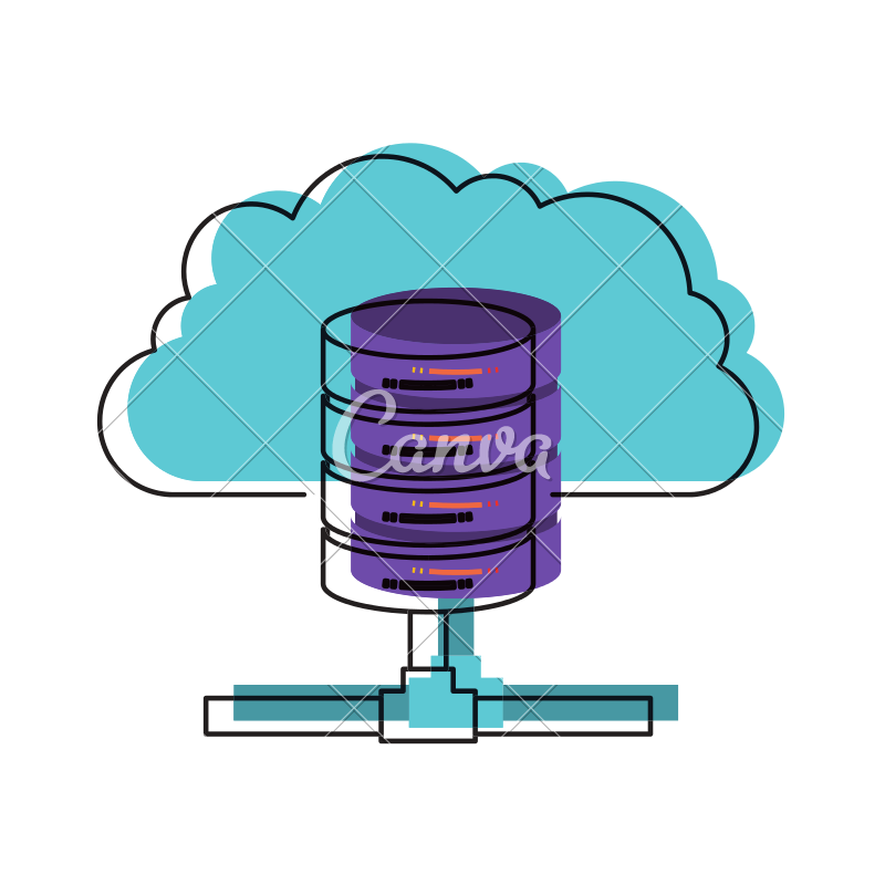 800x800 Cloud And Network Server Storage Icon In Watercolor