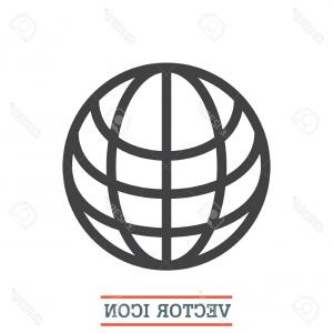 300x300 Photostock Vector World Sign Line Vector Icon Globe Vector Icon