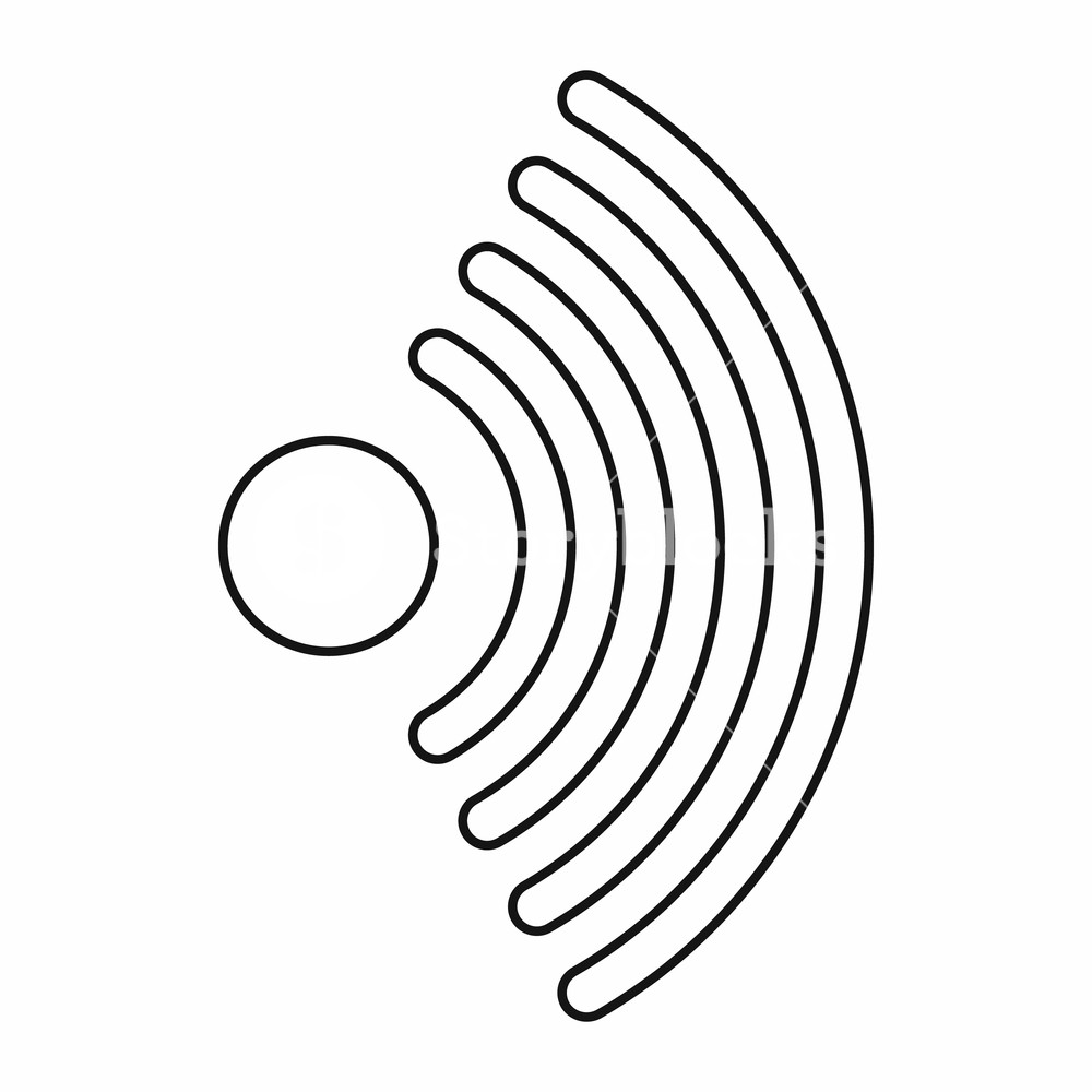 1000x1000 Wireless Network Symbol Icon In Outline Style On A White