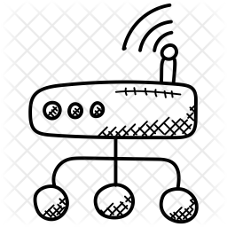 256x256 Network Topology Icon Of Doodle Style