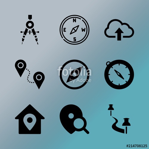 500x500 Vector Icon Set About Location With Icons Related To Cartography