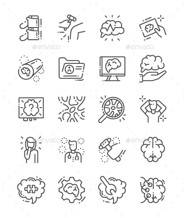 590x700 Neurology Line Icons Download Icons Line Icon, Create Icon