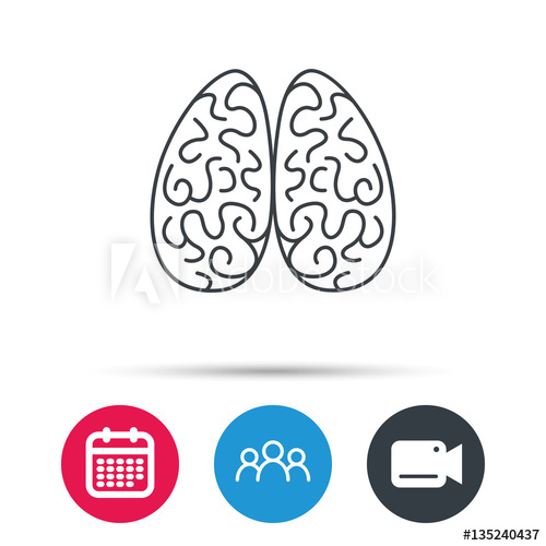 500x500 Neurology Icon Human Brain Sign Group Of People, Video Cam