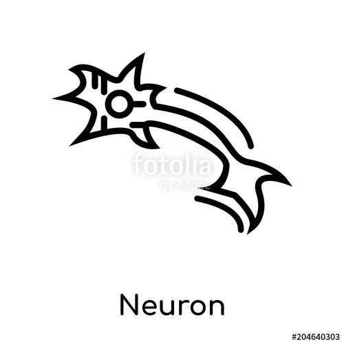 500x500 Neuron Icon Isolated On White Background Black Outline Sign