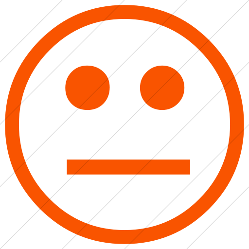 512x512 Iconsetc Simple Orange Classic Emoticons Neutral Face Icon