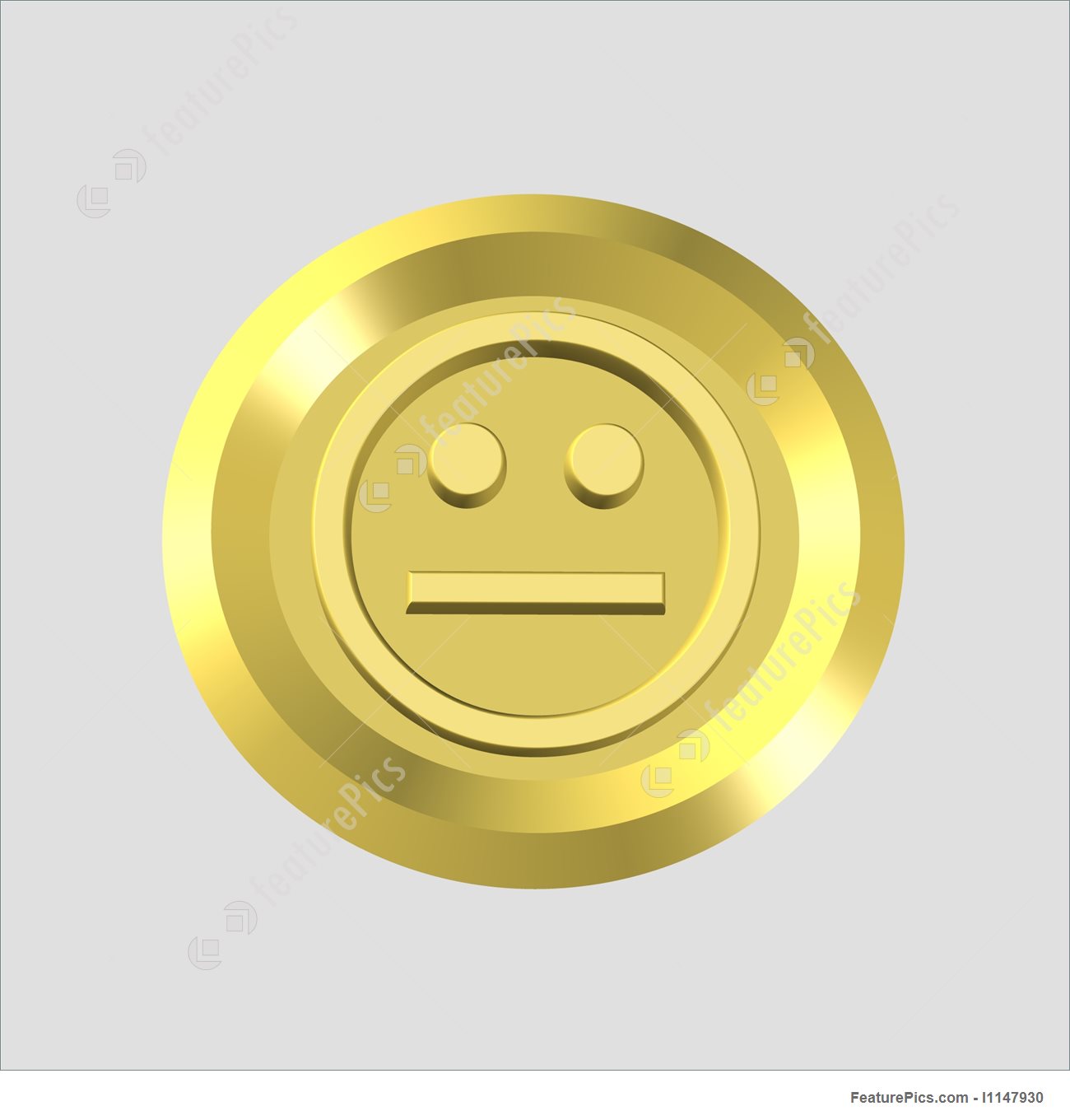 1300x1360 Neutral Face Icon Stock Illustration