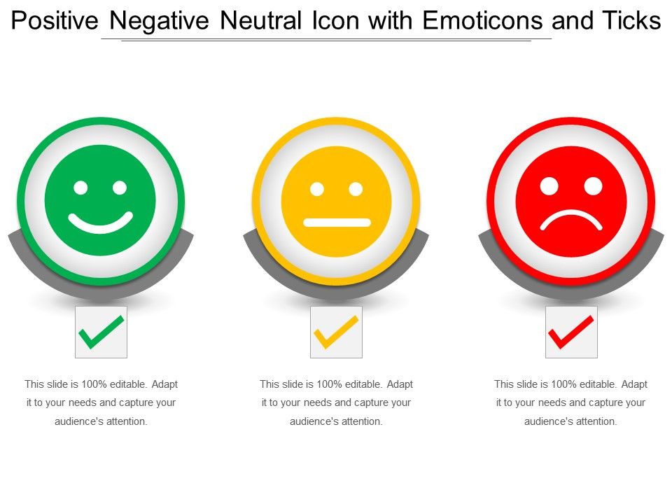 960x720 Positive Negative Neutral Icon With Emoticons And Ticks