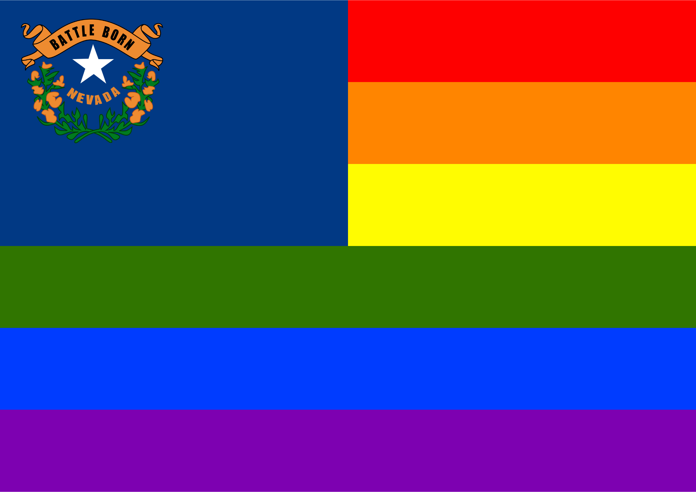 2400x1698 Rainbow Flag Nevada Icons Png