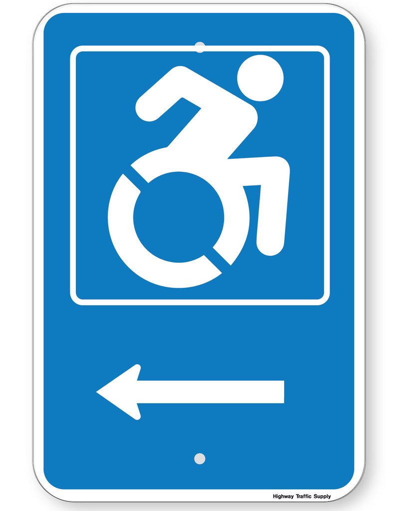 791x1023 Handicapped Symbol Left Arrow Ada Signs Highway Traffic Supply
