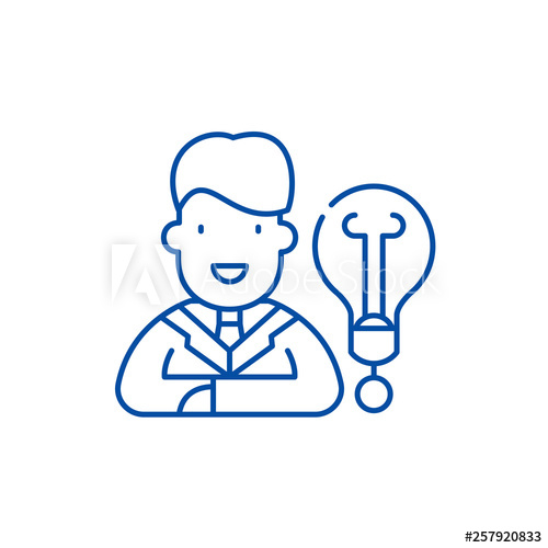 500x500 New Business Idea Line Concept Icon New Business Idea Flat Vector
