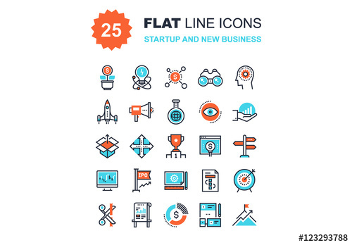 500x348 Startup And New Business Icons Set Buy This Stock Template