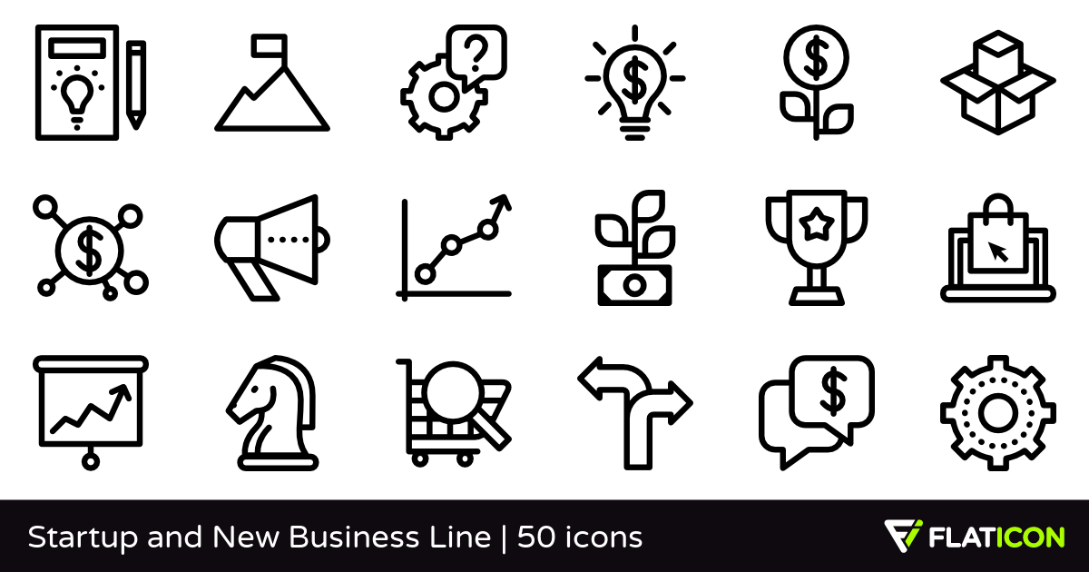 1200x630 Startup And New Business Line Free Icons