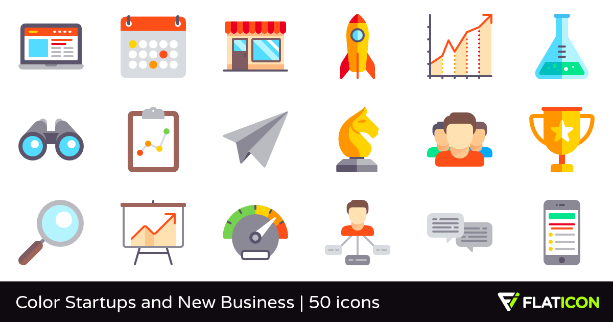 1200x630 Color Startups And New Business Premium Icons
