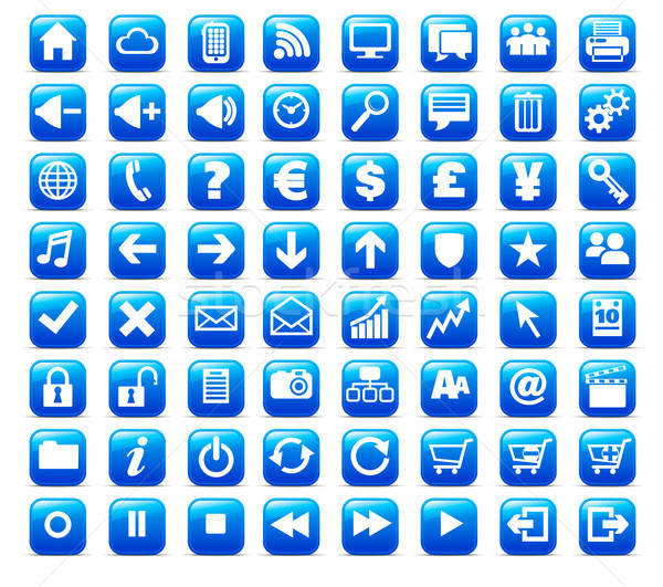 600x531 Blue New Web And Media Internet Button Icon Vector Illustration