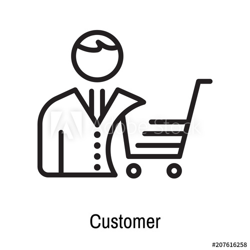 500x500 Customer Icon Vector Sign And Symbol Isolated On White Background