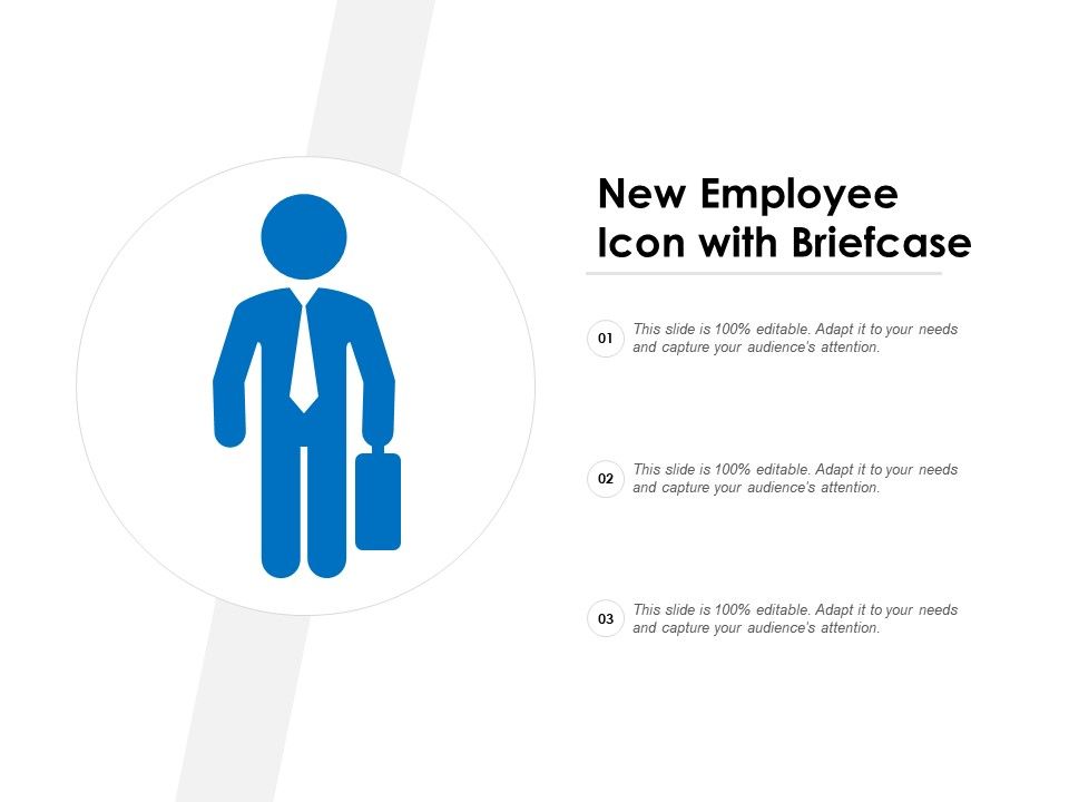 960x720 New Employee Icon With Briefcase Presentation Powerpoint