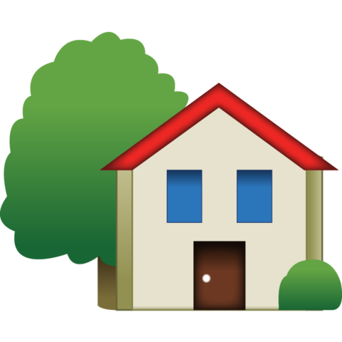 480x480 Download House Emoji With Tree Emoji Island