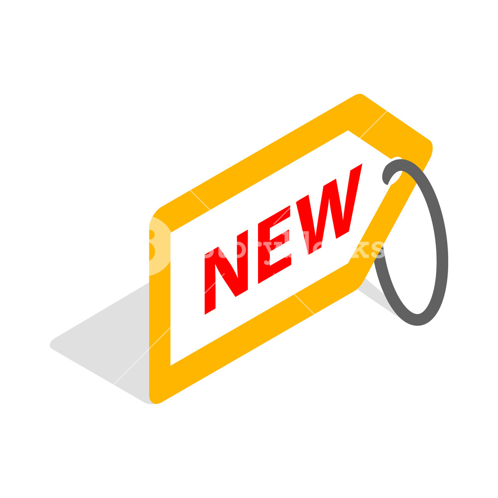 1000x1000 Tag New Icon In Isometric Style Isolated On White Background