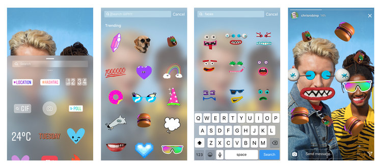 750x329 Instagram Added Gif Stickers To Its Stories Feature