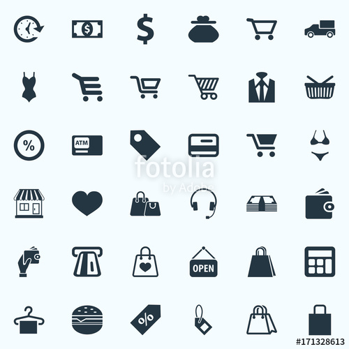 Vector Illustration Set Of Simple Basket Icons Elements Atm, New 500x500 Vector Illustration Set Of Simple Basket Icons Elements Atm, New