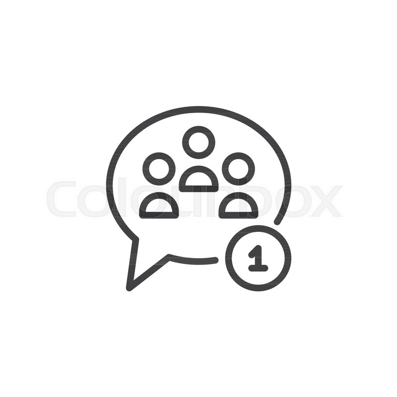 800x800 Group Chat Message Outline Icon Stock Vector Colourbox