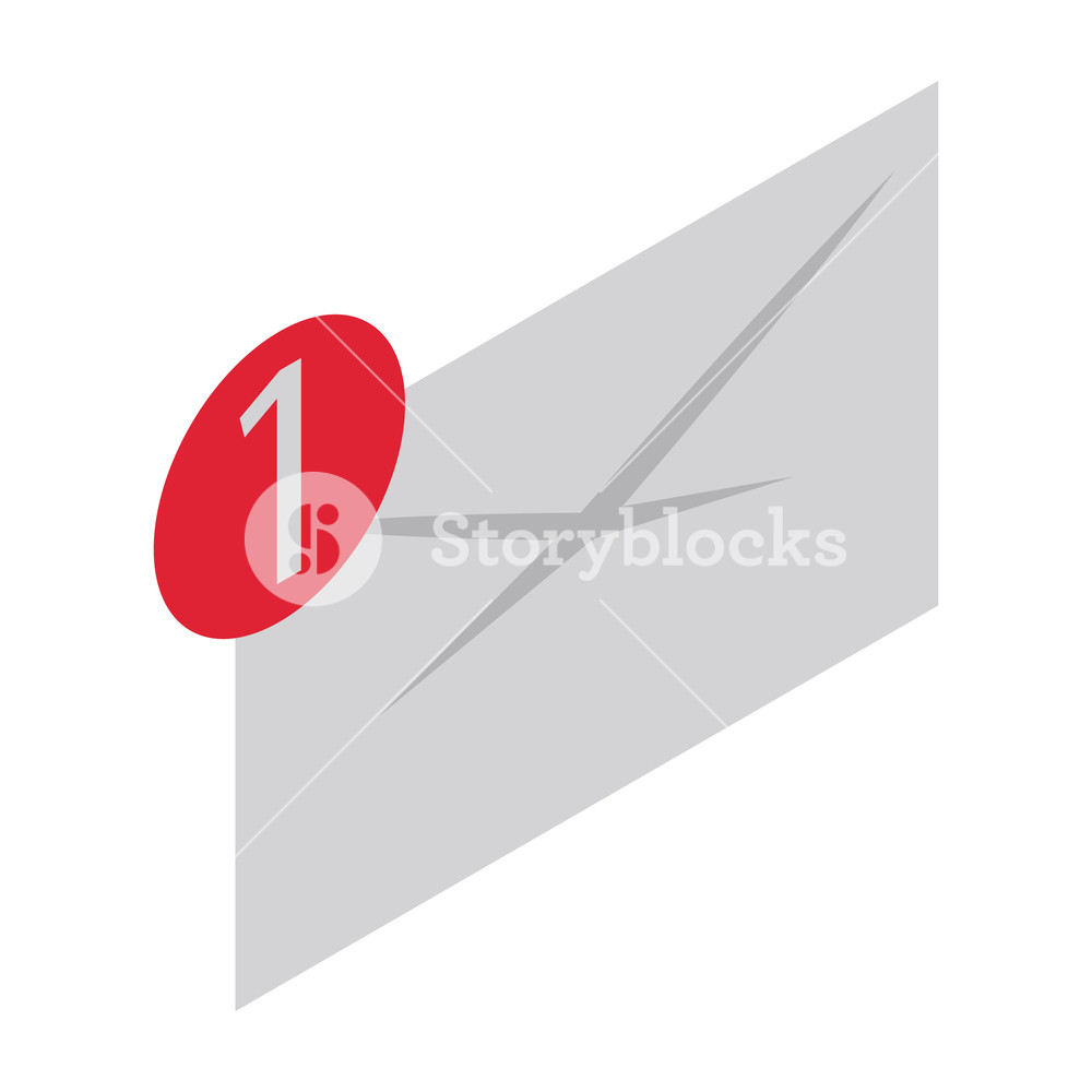 1000x1000 New Mail Inbox Icon Isometric Of New Mail Inbox Vector Icon