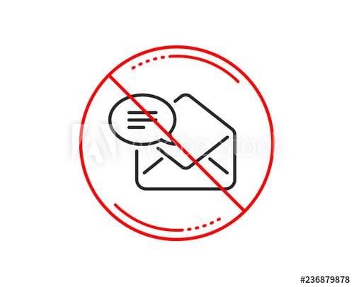 500x405 No Or Stop Sign New Mail Line Icon Message Correspondence Sign