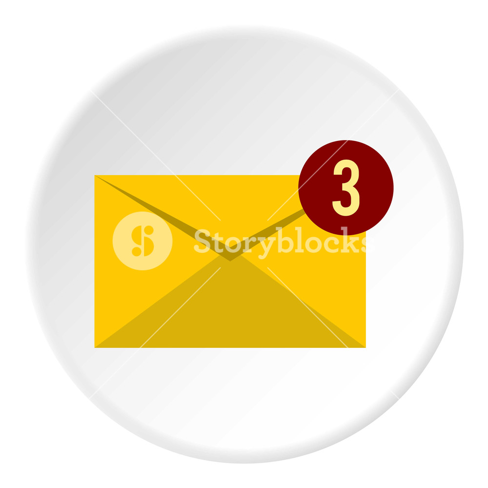 1000x1000 Three New E Mail Icon Flat Illustration Of Three New E Mail