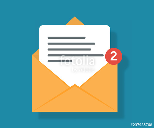 500x417 Mail Icon With Notification Two New Messages Icon