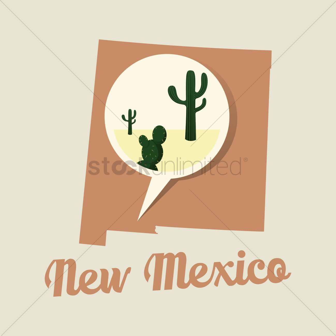 1300x1300 New Mexico Map With Desert Icon Vector Image