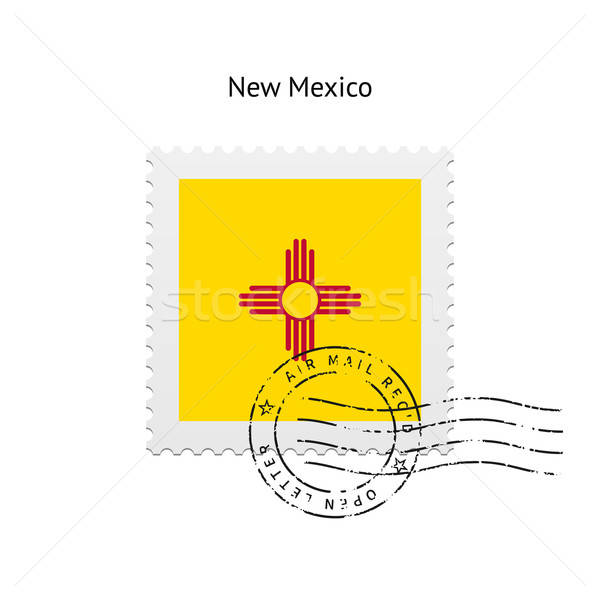 600x600 State Of New Mexico Flag Postage St Vector Illustration