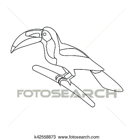 450x470 Mexico Outline Keel Billed Toucan Icon In Outline Style Isolated