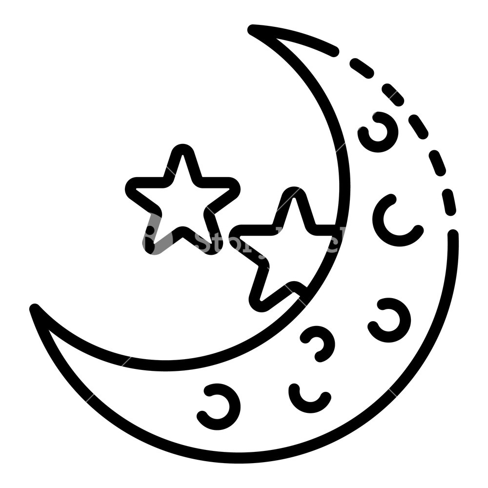 1000x1000 Magic New Moon Icon Outline Magic New Moon Vector Icon For Web