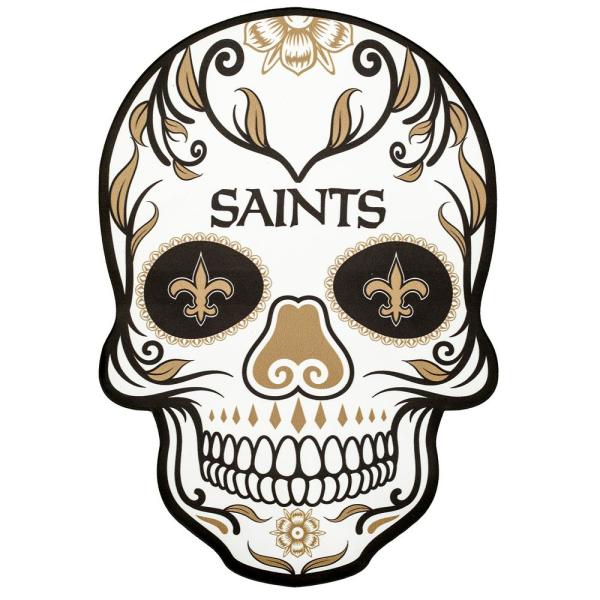 600x600 Applied Icon Nfl New Orleans Saints Outdoor Skull Graphic Large