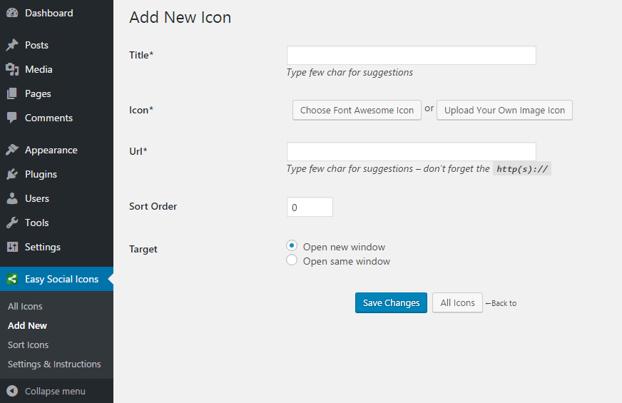 Easy Social Icons Wordpress Plugin 872x565 Easy Social Icons Wordpress Plugin