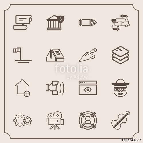 500x500 Modern, Simple Vector Icon Set With Sound, Music, Banking, Cell