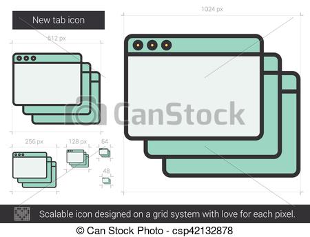 450x344 New Tab Line Icon New Tab Vector Line Icon Isolated On White