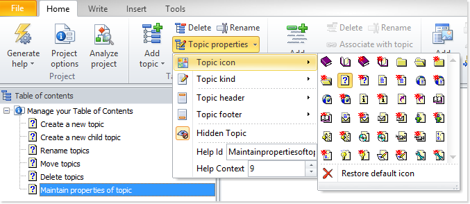 677x294 How To Select A New Icon For A Topic In Helpndoc Helpndoc