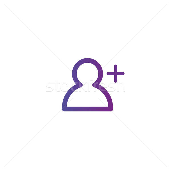 600x600 Purple Linear Outline Add Person Icon, Add User Icon With Plus
