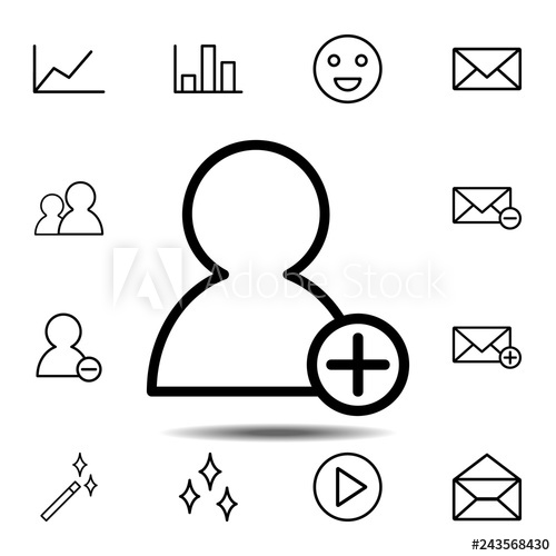 Add New User Icon Simple Thin Line, Outline Vector Element 500x500 Add New User Icon Simple Thin Line, Outline Vector Element