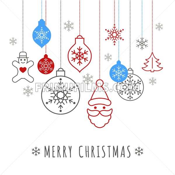 600x600 Digital Vector Blue Happy New Year Merry Christmas Icons